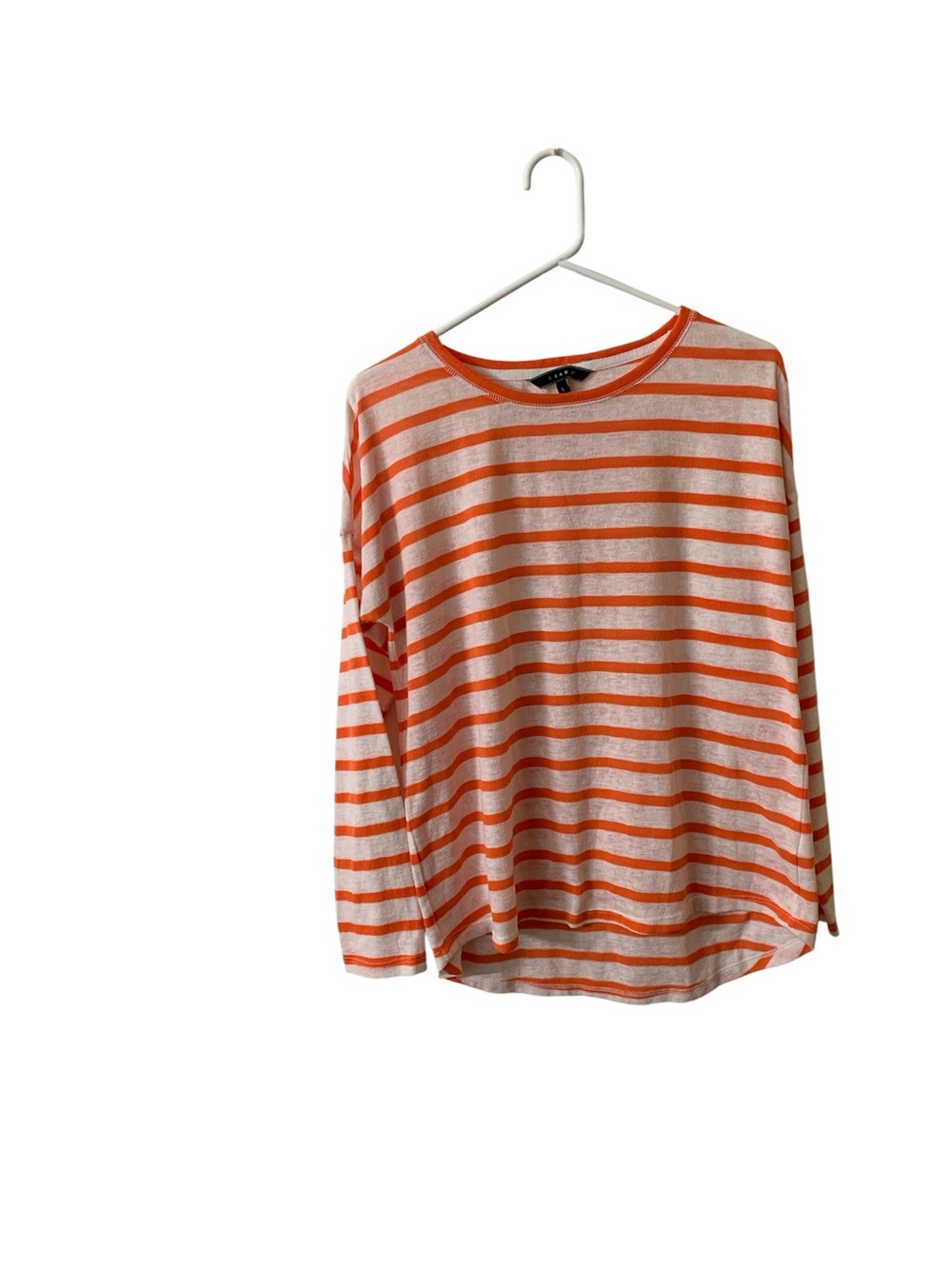 Kiara Orange and Cream Striped Long Sleeve Tee